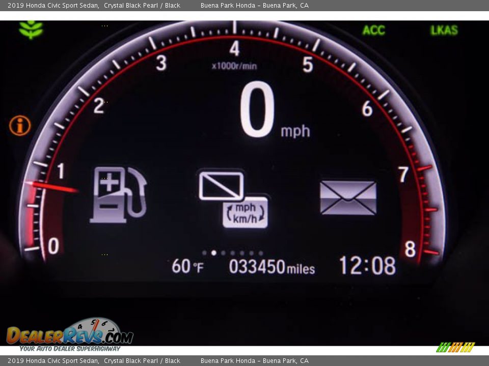 2019 Honda Civic Sport Sedan Crystal Black Pearl / Black Photo #6