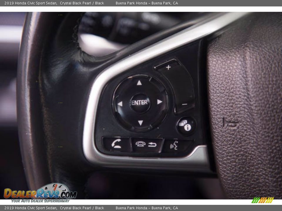 2019 Honda Civic Sport Sedan Crystal Black Pearl / Black Photo #14