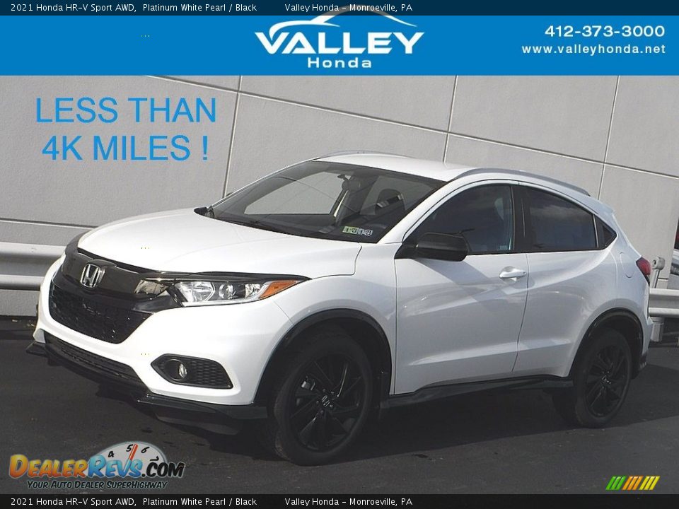 2021 Honda HR-V Sport AWD Platinum White Pearl / Black Photo #1