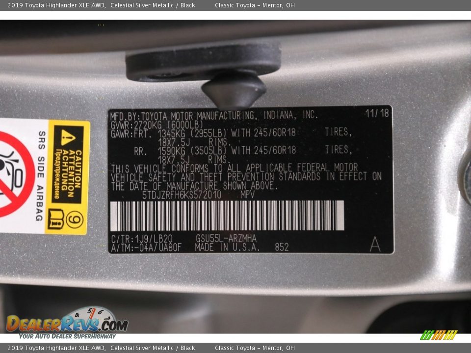 2019 Toyota Highlander XLE AWD Celestial Silver Metallic / Black Photo #23