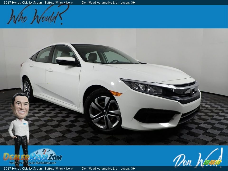 2017 Honda Civic LX Sedan Taffeta White / Ivory Photo #1