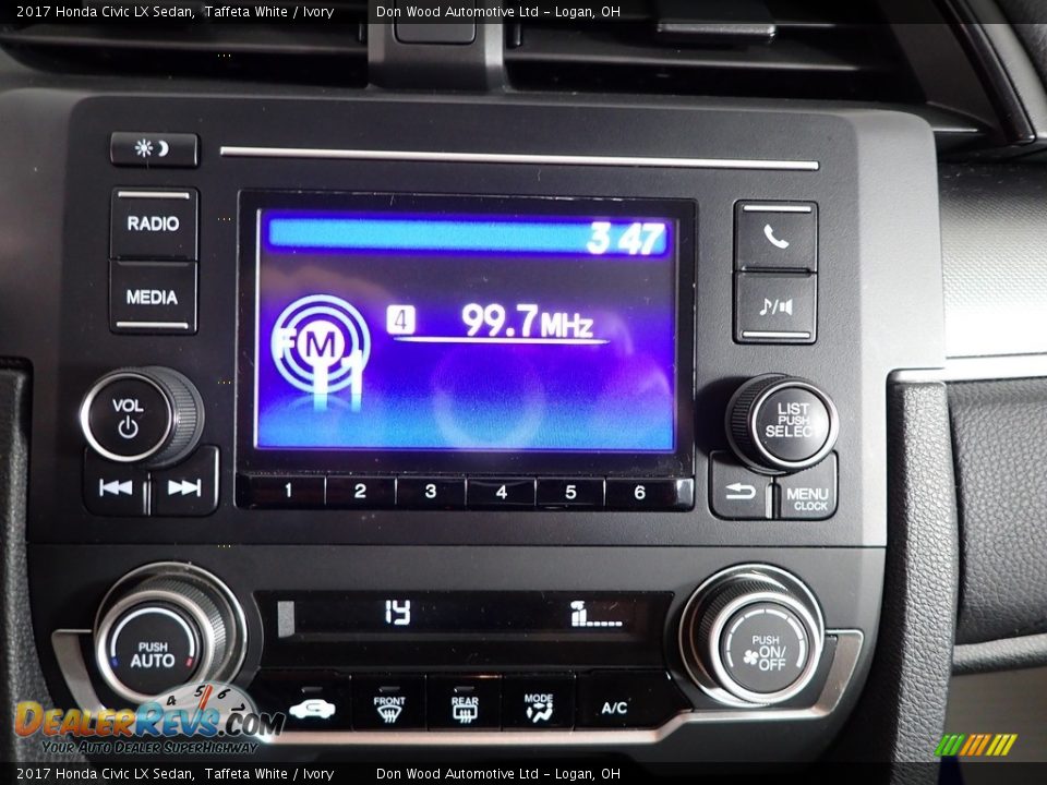 2017 Honda Civic LX Sedan Taffeta White / Ivory Photo #3
