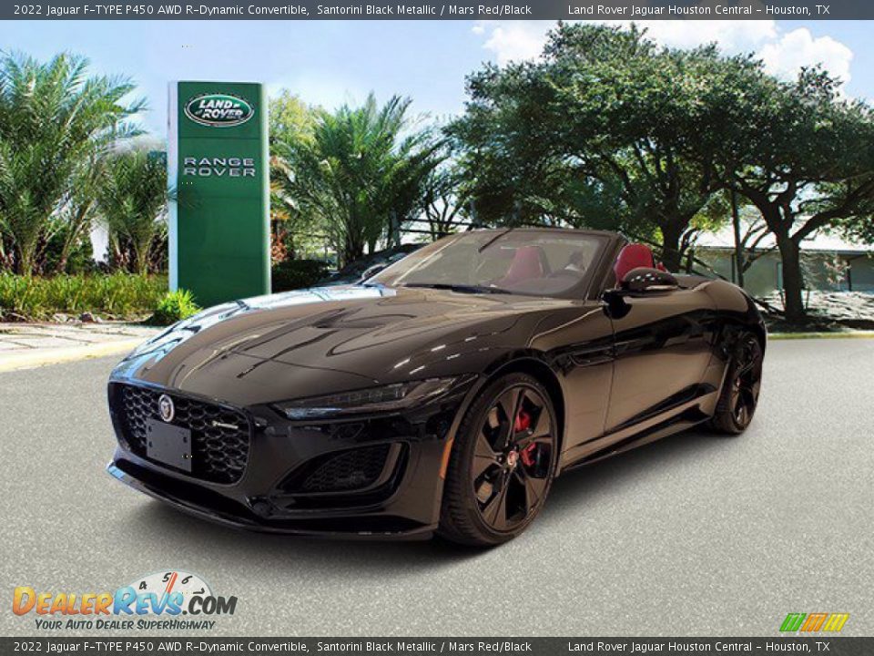 2022 Jaguar F-TYPE P450 AWD R-Dynamic Convertible Santorini Black Metallic / Mars Red/Black Photo #1