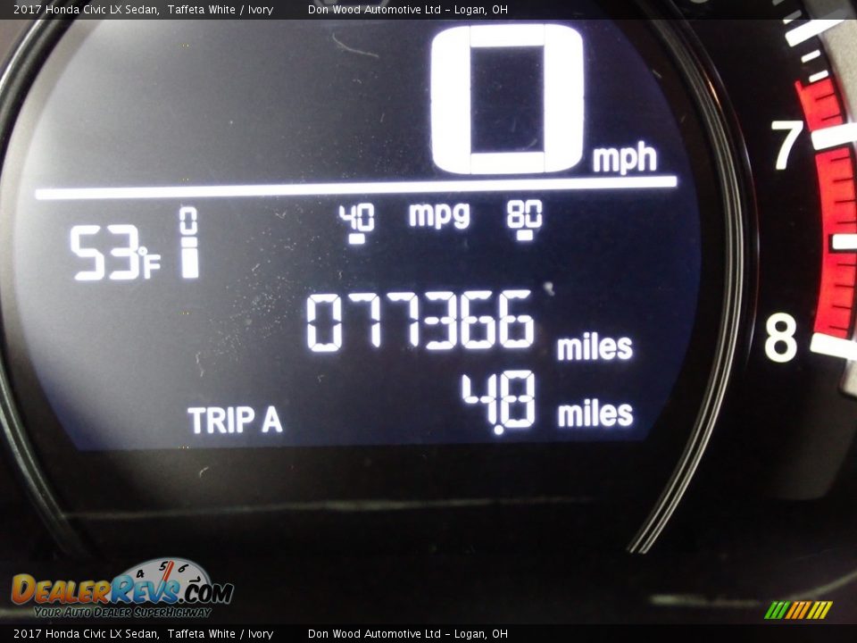 2017 Honda Civic LX Sedan Taffeta White / Ivory Photo #35