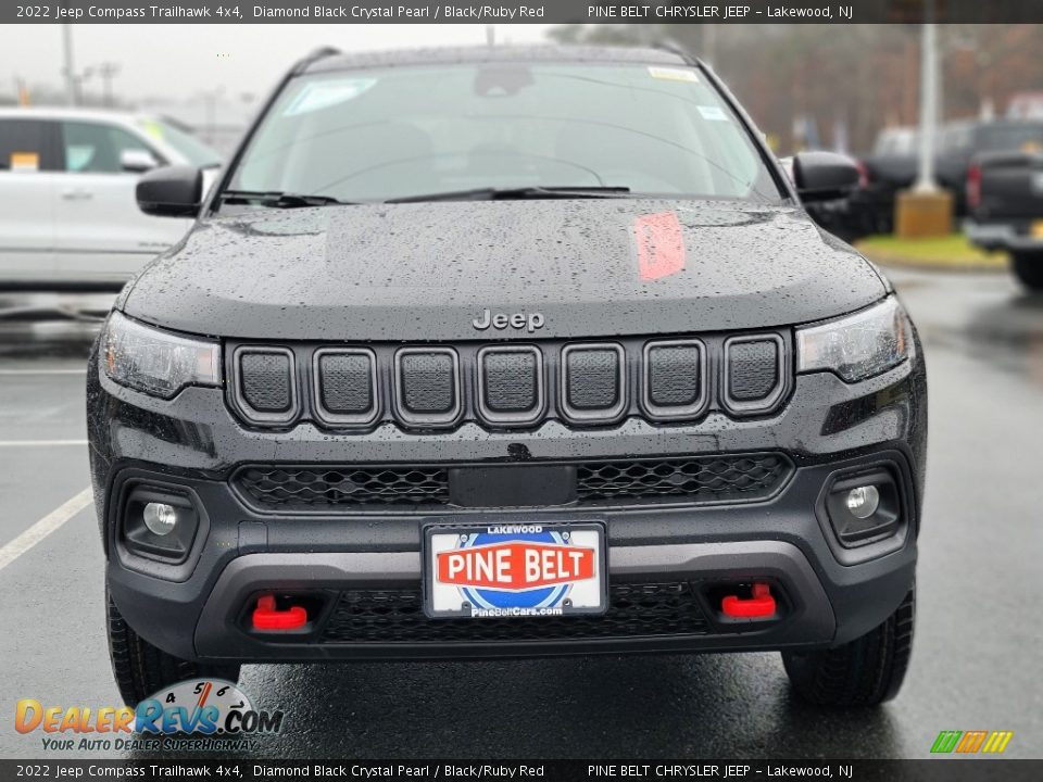 2022 Jeep Compass Trailhawk 4x4 Diamond Black Crystal Pearl / Black/Ruby Red Photo #2