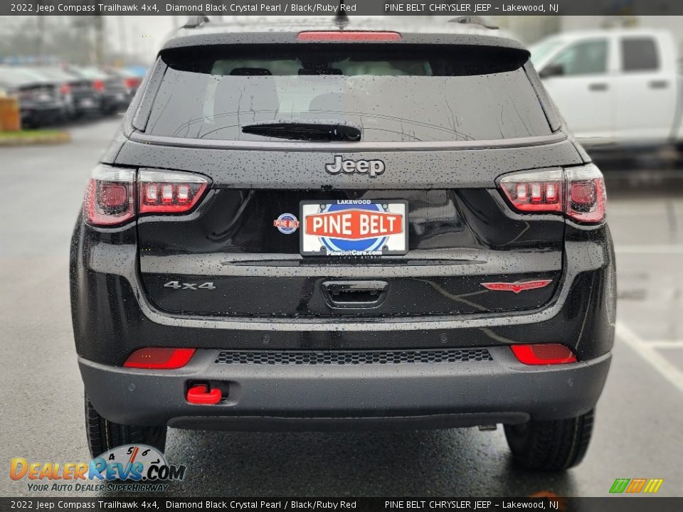 2022 Jeep Compass Trailhawk 4x4 Diamond Black Crystal Pearl / Black/Ruby Red Photo #5