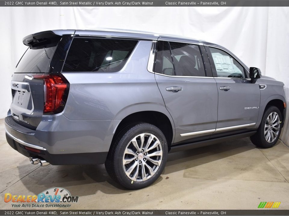 2022 GMC Yukon Denali 4WD Satin Steel Metallic / Very Dark Ash Gray/Dark Walnut Photo #2