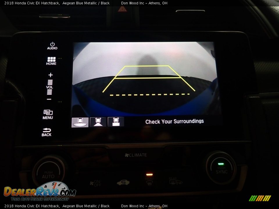 2018 Honda Civic EX Hatchback Aegean Blue Metallic / Black Photo #3
