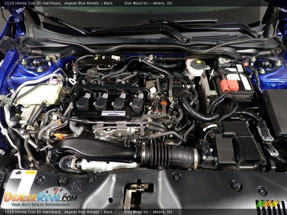 2018 Honda Civic EX Hatchback Aegean Blue Metallic / Black Photo #8