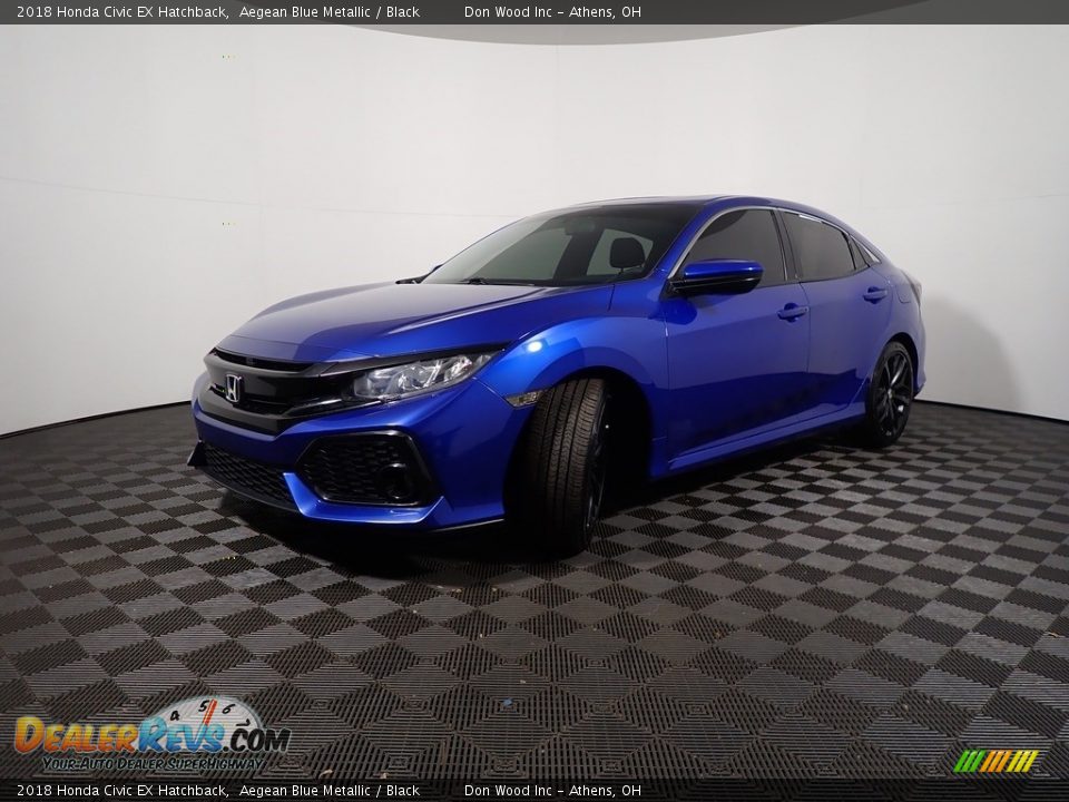 2018 Honda Civic EX Hatchback Aegean Blue Metallic / Black Photo #9
