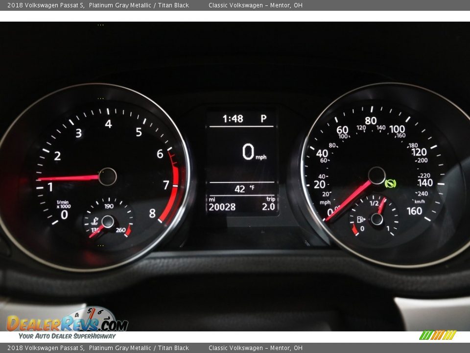 2018 Volkswagen Passat S Platinum Gray Metallic / Titan Black Photo #8