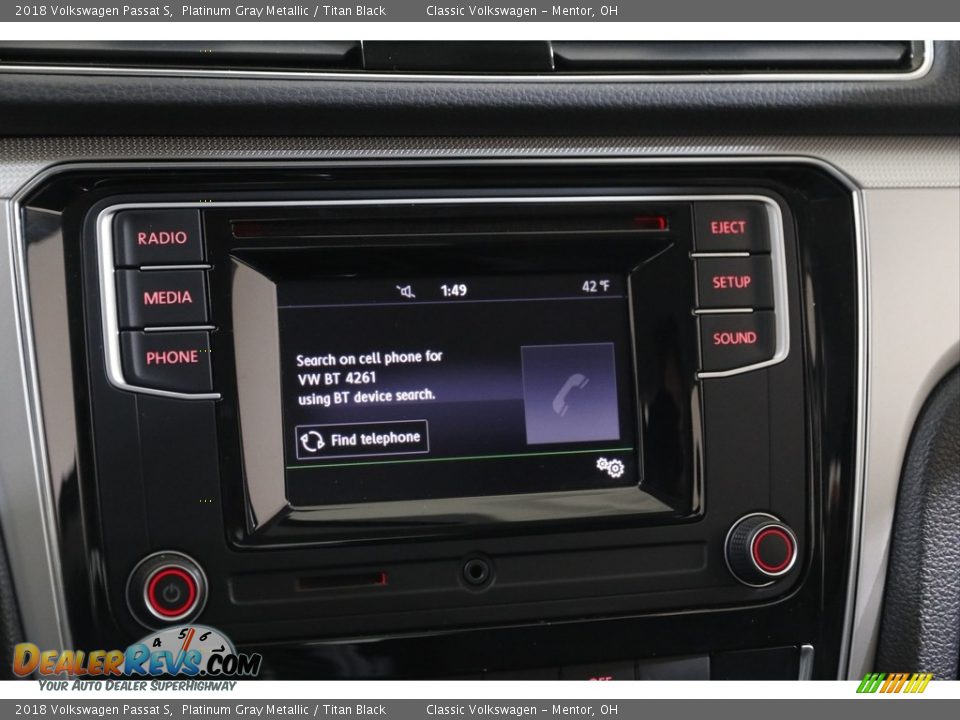 2018 Volkswagen Passat S Platinum Gray Metallic / Titan Black Photo #11