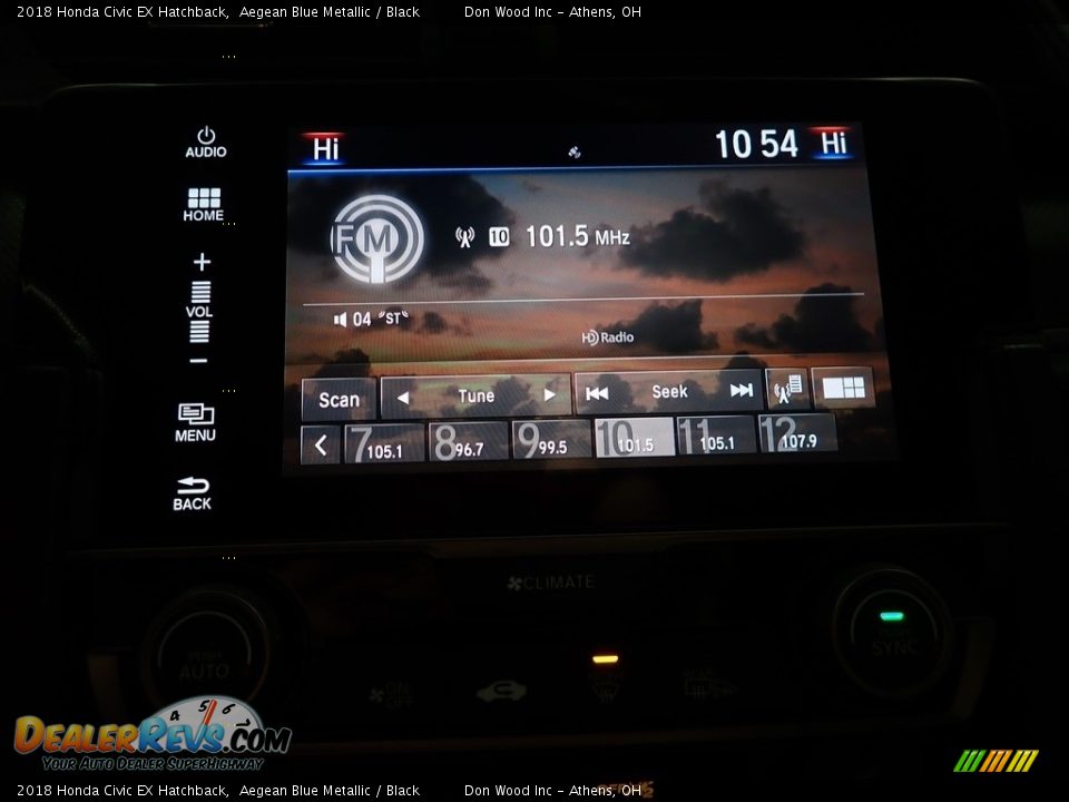 2018 Honda Civic EX Hatchback Aegean Blue Metallic / Black Photo #27