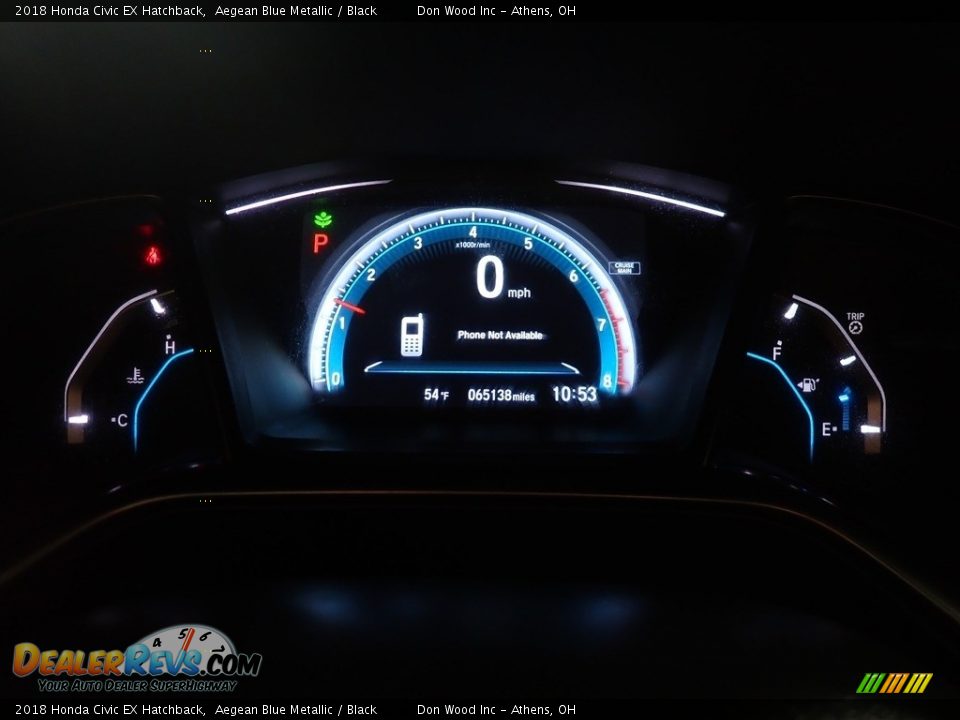 2018 Honda Civic EX Hatchback Aegean Blue Metallic / Black Photo #29