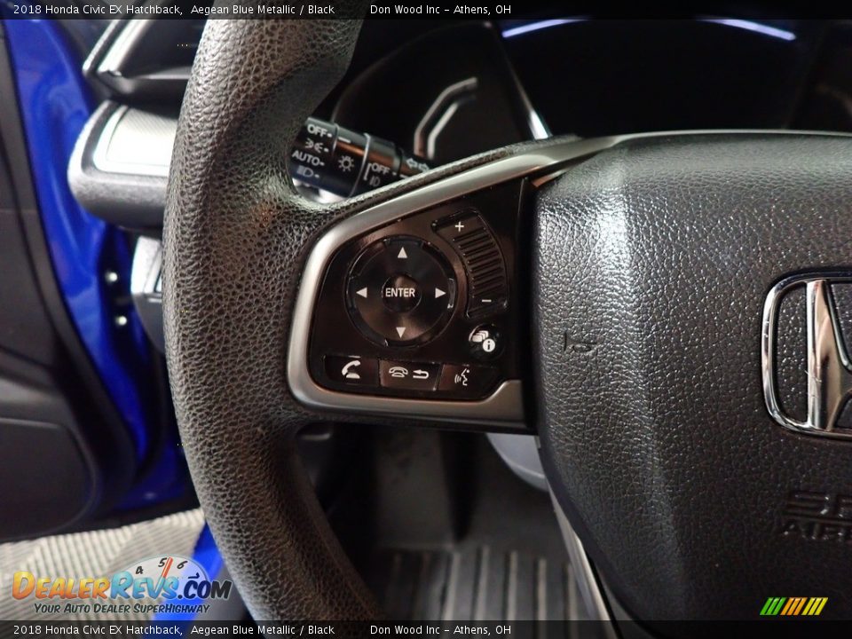 2018 Honda Civic EX Hatchback Aegean Blue Metallic / Black Photo #30