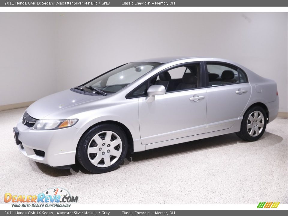 2011 Honda Civic LX Sedan Alabaster Silver Metallic / Gray Photo #3