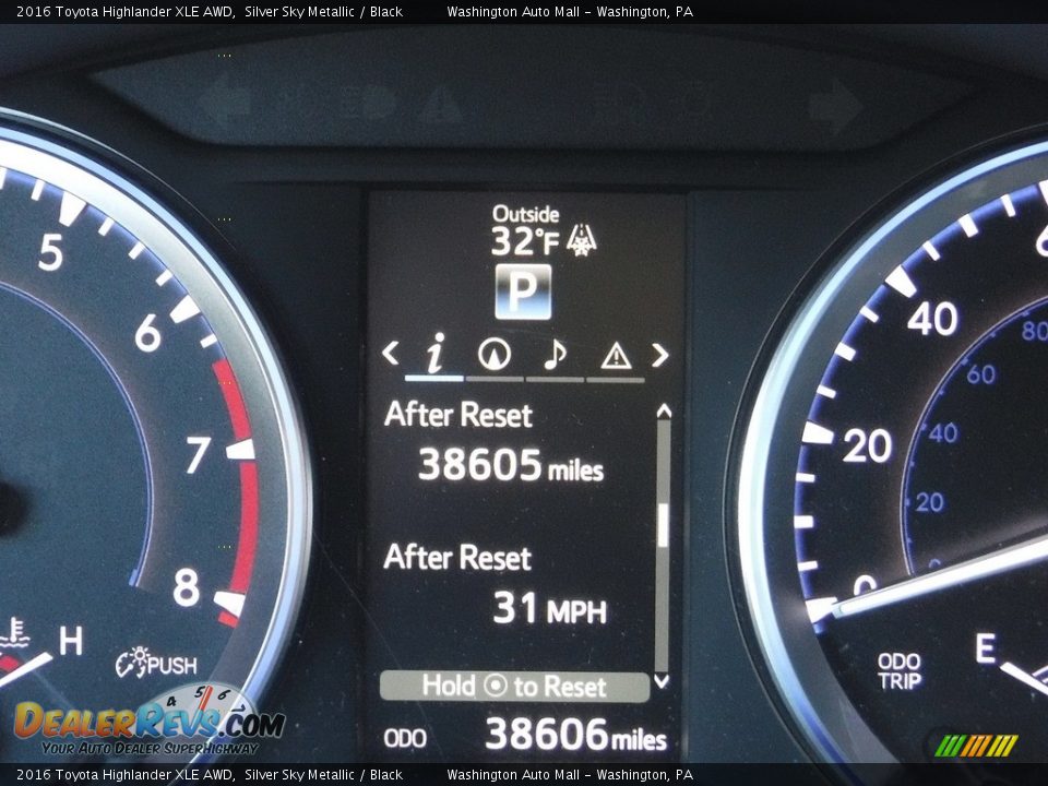 2016 Toyota Highlander XLE AWD Silver Sky Metallic / Black Photo #35