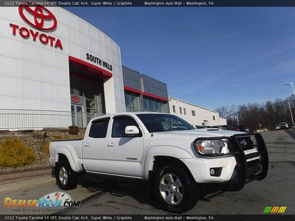 2012 Toyota Tacoma V6 SR5 Double Cab 4x4 Super White / Graphite Photo #2