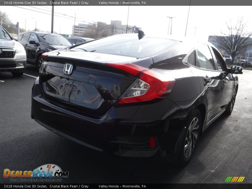 2018 Honda Civic EX Sedan Crystal Black Pearl / Gray Photo #7