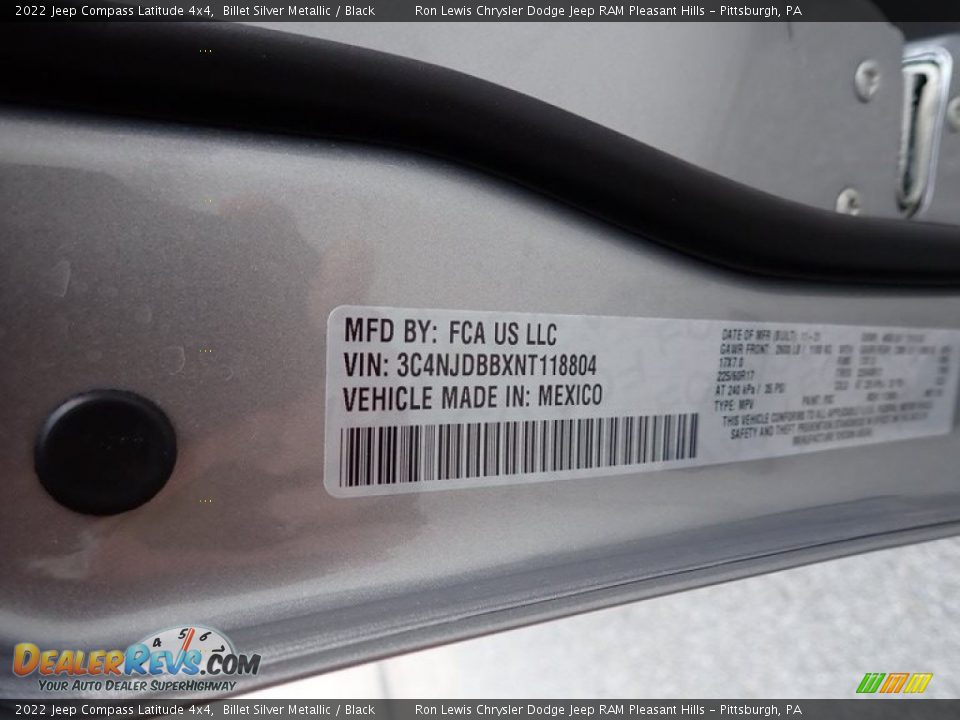2022 Jeep Compass Latitude 4x4 Billet Silver Metallic / Black Photo #15