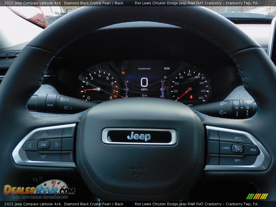 2022 Jeep Compass Latitude 4x4 Diamond Black Crystal Pearl / Black Photo #19
