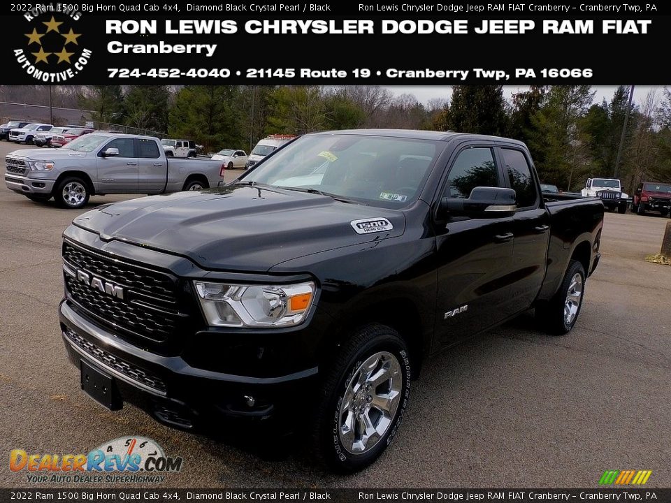 2022 Ram 1500 Big Horn Quad Cab 4x4 Diamond Black Crystal Pearl / Black Photo #1