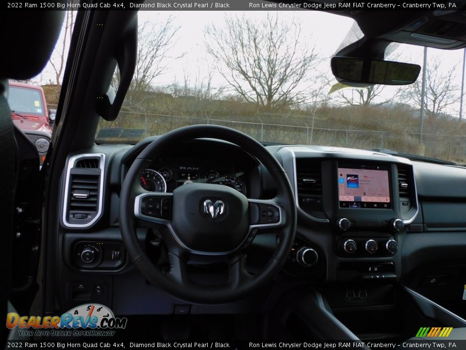2022 Ram 1500 Big Horn Quad Cab 4x4 Diamond Black Crystal Pearl / Black Photo #14