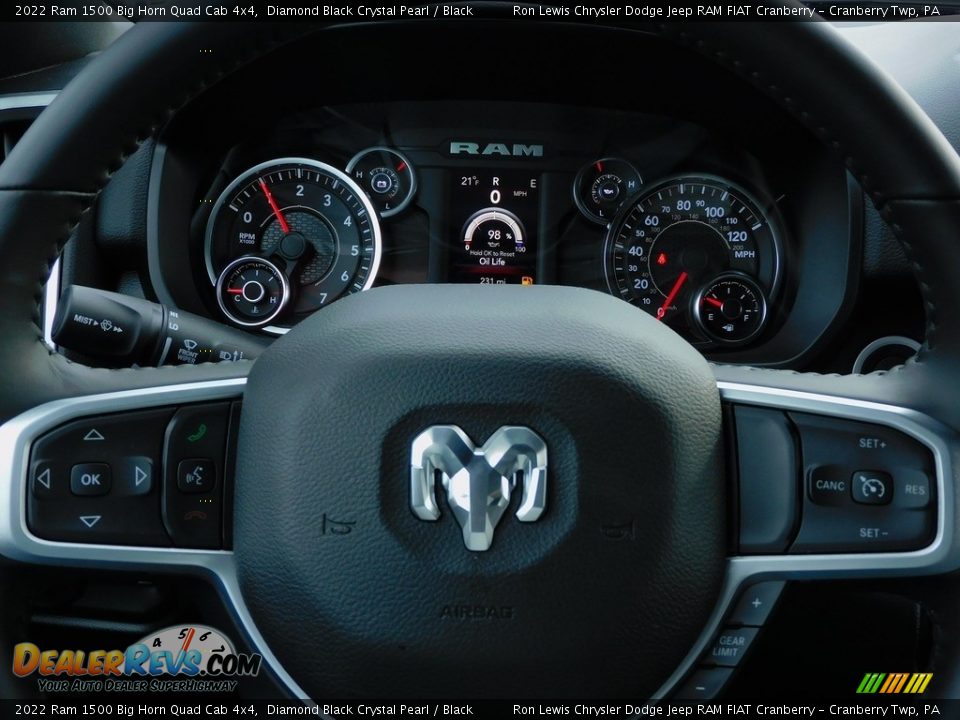 2022 Ram 1500 Big Horn Quad Cab 4x4 Diamond Black Crystal Pearl / Black Photo #19