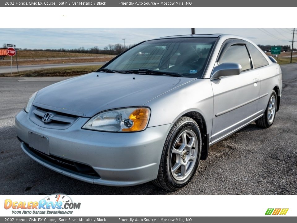 2002 Honda Civic EX Coupe Satin Silver Metallic / Black Photo #8