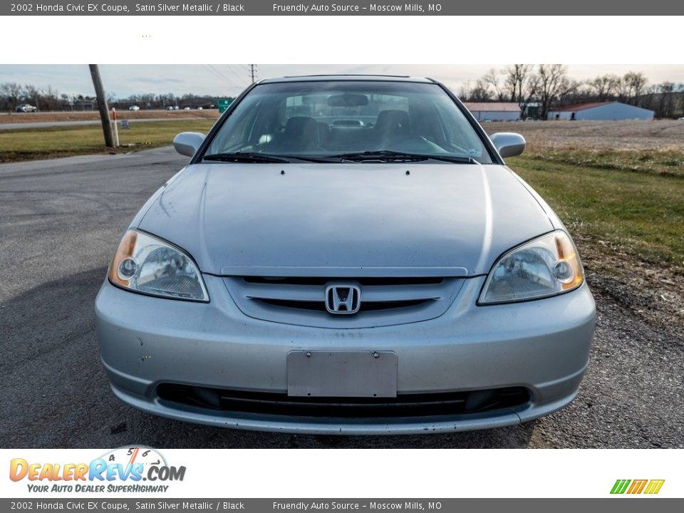 2002 Honda Civic EX Coupe Satin Silver Metallic / Black Photo #9