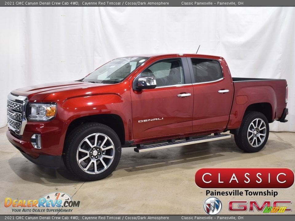2021 GMC Canyon Denali Crew Cab 4WD Cayenne Red Tintcoat / Cocoa/Dark Atmosphere Photo #1