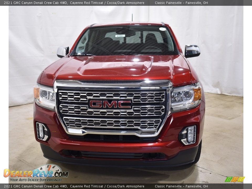 2021 GMC Canyon Denali Crew Cab 4WD Cayenne Red Tintcoat / Cocoa/Dark Atmosphere Photo #4