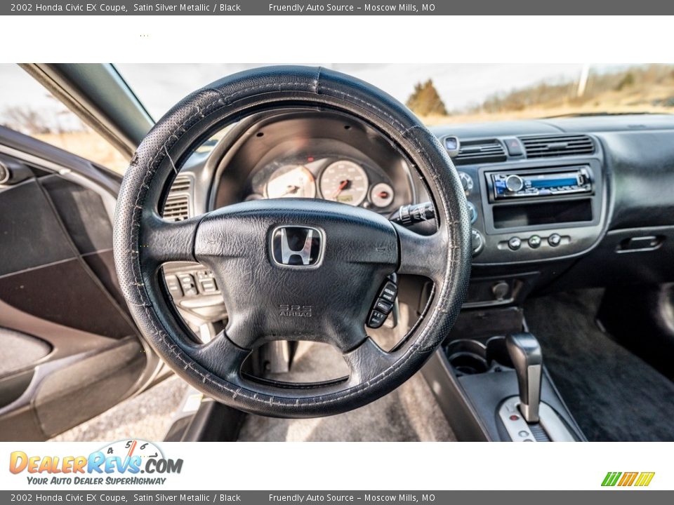 2002 Honda Civic EX Coupe Satin Silver Metallic / Black Photo #29
