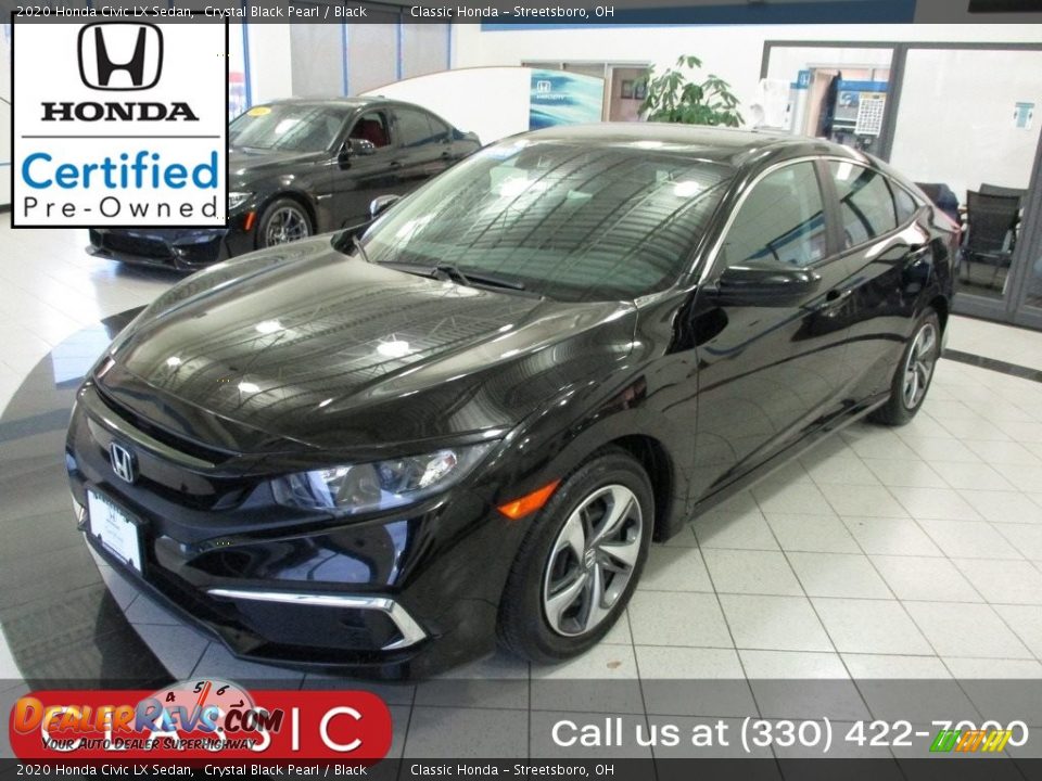 2020 Honda Civic LX Sedan Crystal Black Pearl / Black Photo #1