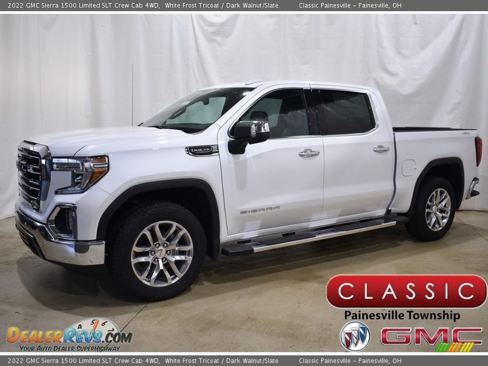 2022 GMC Sierra 1500 Limited SLT Crew Cab 4WD White Frost Tricoat / Dark Walnut/Slate Photo #1