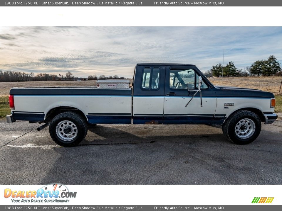 Deep Shadow Blue Metallic 1988 Ford F250 XLT Lariat SuperCab Photo #3