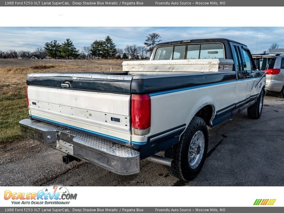 1988 Ford F250 XLT Lariat SuperCab Deep Shadow Blue Metallic / Regatta Blue Photo #4