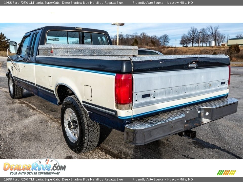 Deep Shadow Blue Metallic 1988 Ford F250 XLT Lariat SuperCab Photo #6