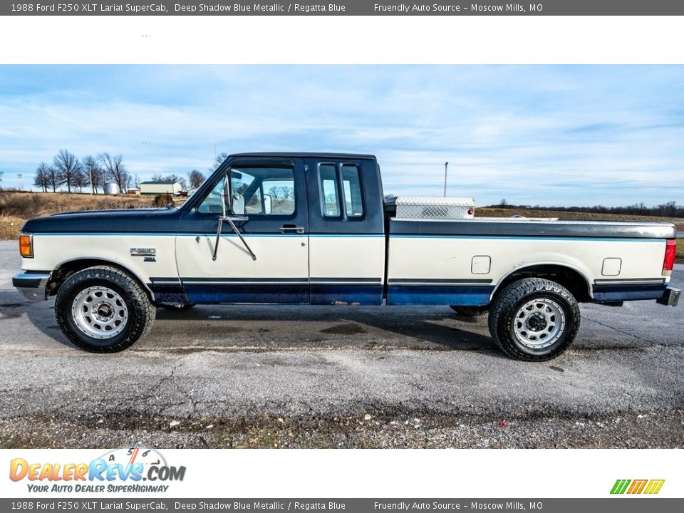 Deep Shadow Blue Metallic 1988 Ford F250 XLT Lariat SuperCab Photo #7