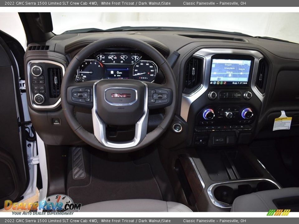 2022 GMC Sierra 1500 Limited SLT Crew Cab 4WD White Frost Tricoat / Dark Walnut/Slate Photo #12