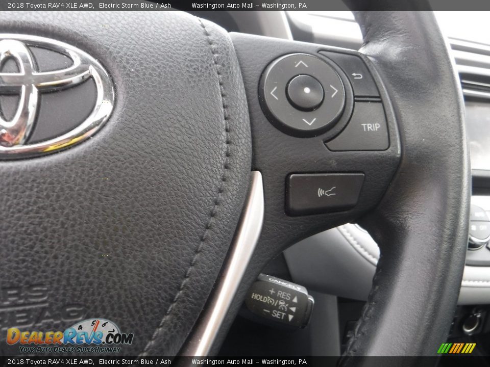 2018 Toyota RAV4 XLE AWD Electric Storm Blue / Ash Photo #27