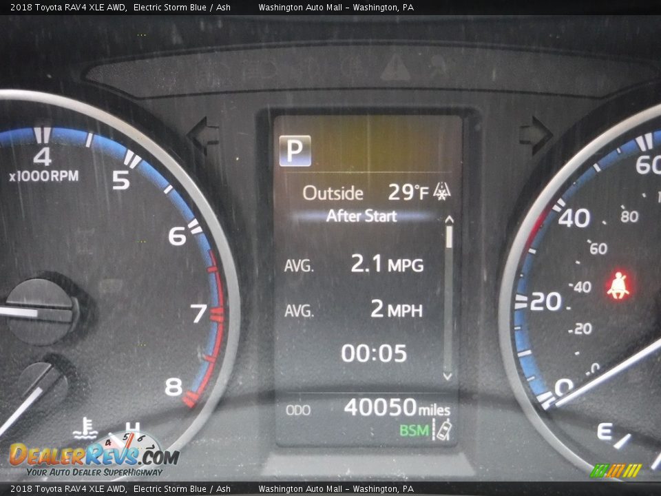 2018 Toyota RAV4 XLE AWD Electric Storm Blue / Ash Photo #34