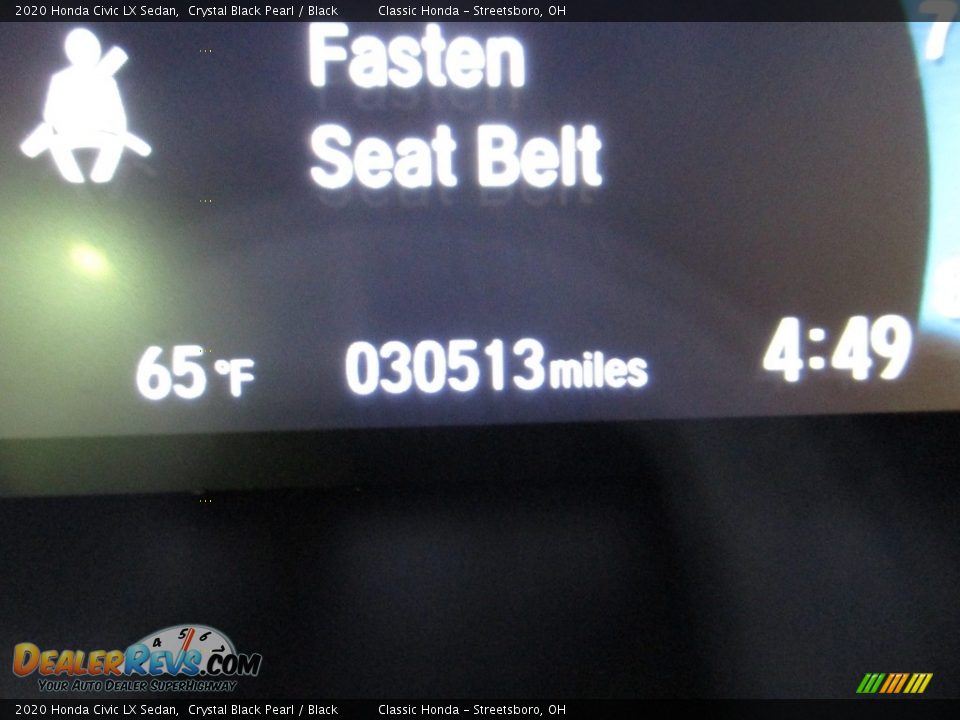 2020 Honda Civic LX Sedan Crystal Black Pearl / Black Photo #30