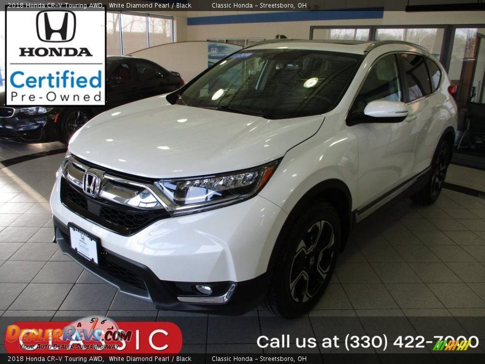 2018 Honda CR-V Touring AWD White Diamond Pearl / Black Photo #1