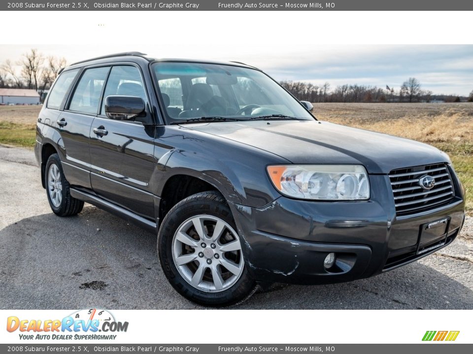 2008 Subaru Forester 2.5 X Obsidian Black Pearl / Graphite Gray Photo #1