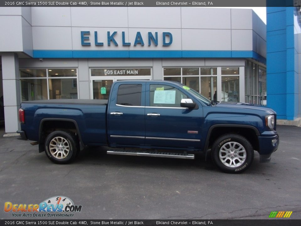 2016 GMC Sierra 1500 SLE Double Cab 4WD Stone Blue Metallic / Jet Black Photo #1