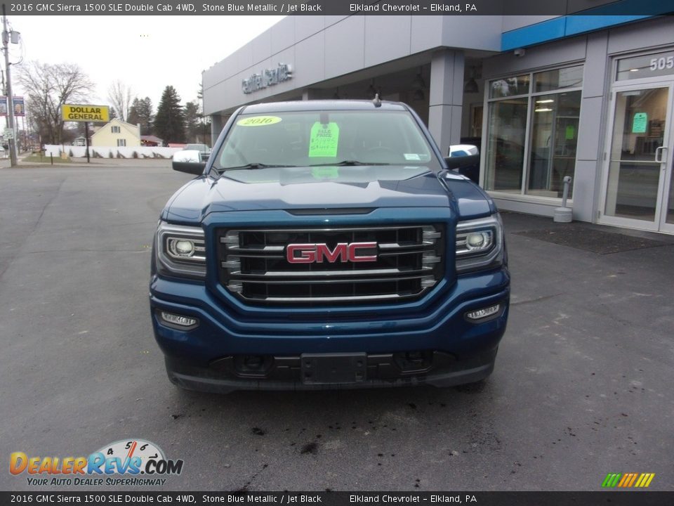 2016 GMC Sierra 1500 SLE Double Cab 4WD Stone Blue Metallic / Jet Black Photo #8