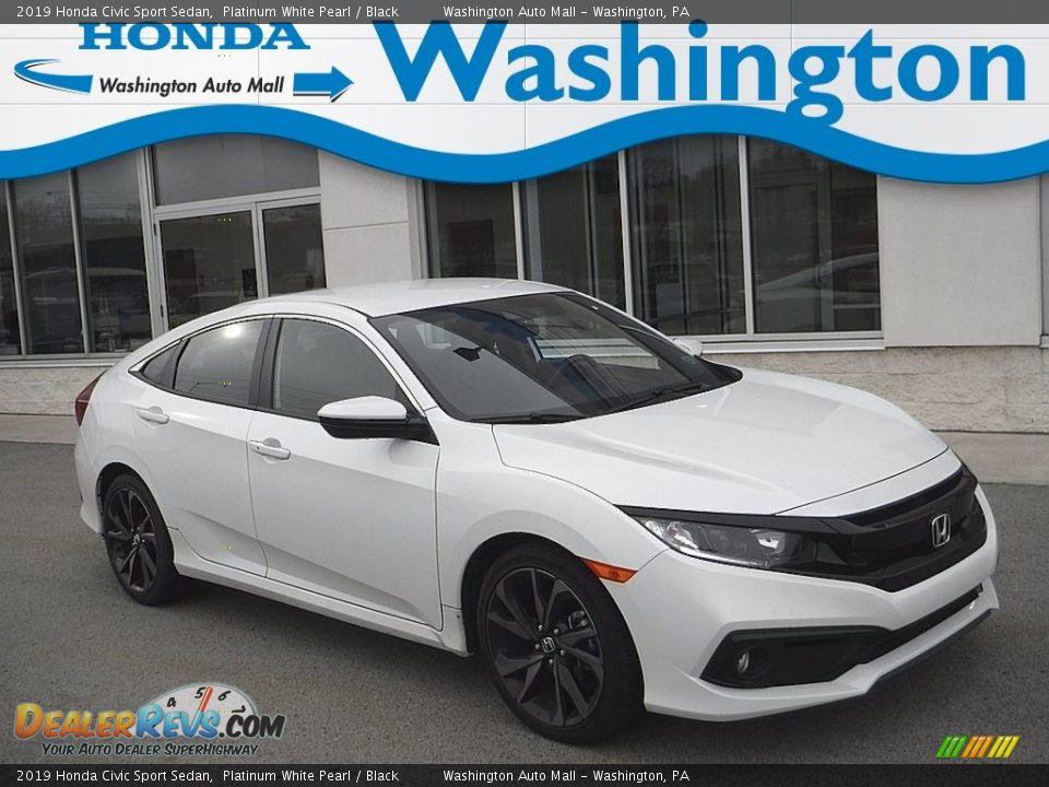 2019 Honda Civic Sport Sedan Platinum White Pearl / Black Photo #1