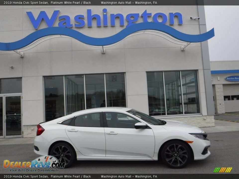 2019 Honda Civic Sport Sedan Platinum White Pearl / Black Photo #2