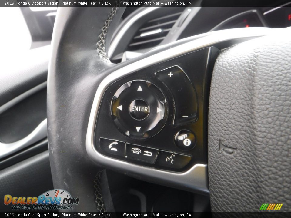 2019 Honda Civic Sport Sedan Platinum White Pearl / Black Photo #21